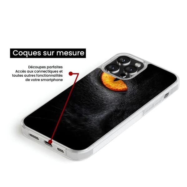 Förstärkt silikonfodral med tryck, kompatibelt med Apple iPhone 15 Pro Max Panteröga