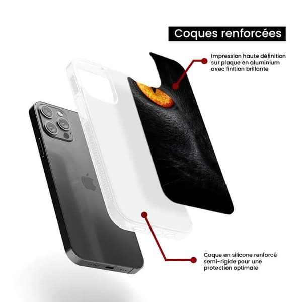 Förstärkt silikonfodral med tryck, kompatibelt med Apple iPhone 15 Pro Max Panteröga