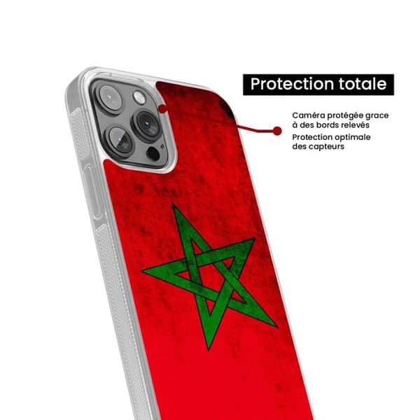 Siliconeförstärkt skal med mönster, kompatibelt med Samsung Galaxy S24 Ultra, Marockos flagga