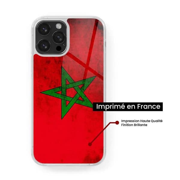 Siliconeförstärkt skal med mönster, kompatibelt med Samsung Galaxy S24 Ultra, Marockos flagga