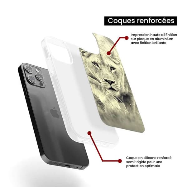 Reinforced silicone skal med tryck kompatibel med Samsung Galaxy S23 Ultra Lionne