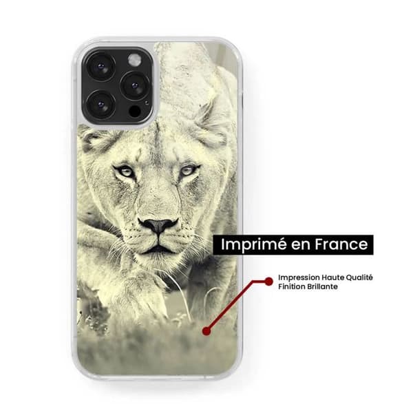Reinforced silicone skal med tryck kompatibel med Samsung Galaxy S23 Ultra Lionne