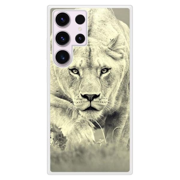 Reinforced silicone skal med tryck kompatibel med Samsung Galaxy S23 Ultra Lionne