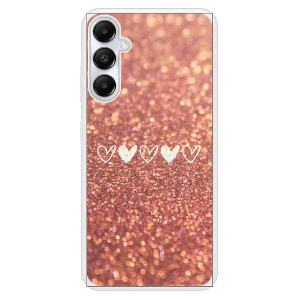 Siliconförstärkt tryckt skal kompatibelt med Samsung Galaxy A05S Glitter hjärta
