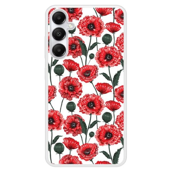 Siliconförstärkt skal med tryck kompatibel med Samsung Galaxy A25 Pionblommor