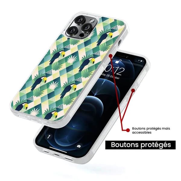 Coque i förstärkt silikon med tryck kompatibel med Samsung Galaxy A25 Toucan romb.