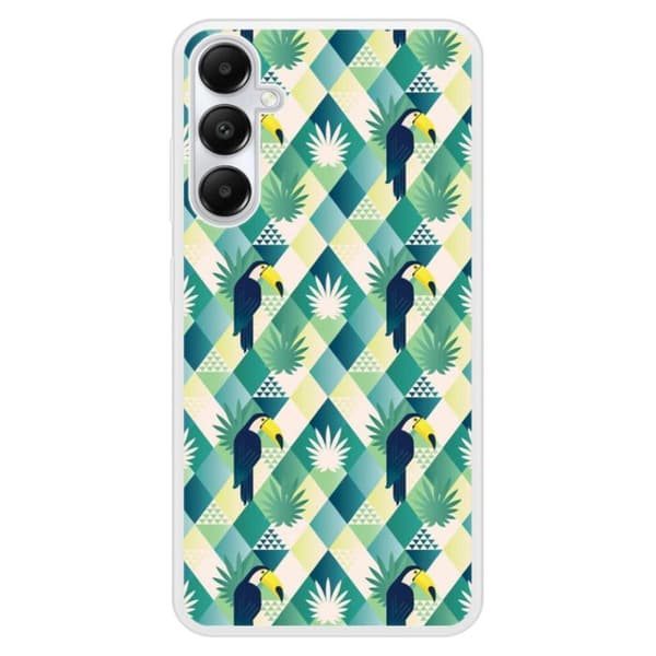 Coque i förstärkt silikon med tryck kompatibel med Samsung Galaxy A25 Toucan romb.