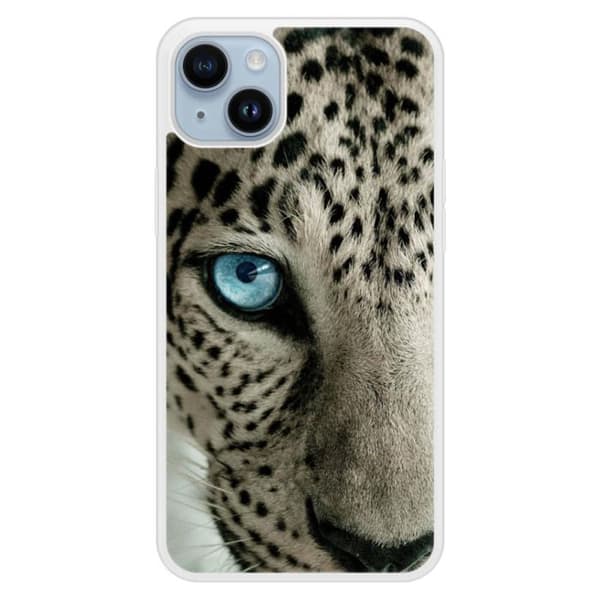 Siliconeförstärkt skal med tryck kompatibel med Apple iPhone 14 Plus Leopardöga