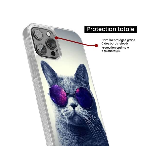 Siliconförstärkt tryckt skal kompatibel med Samsung Galaxy S24 Plus Katt med glasögon