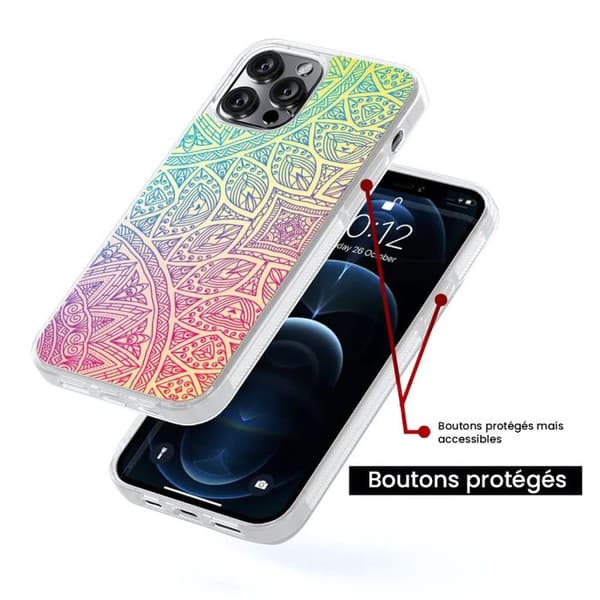 Siliconeförstärkt tryckt fodral kompatibelt med Samsung Galaxy S23 Mandala Pastell