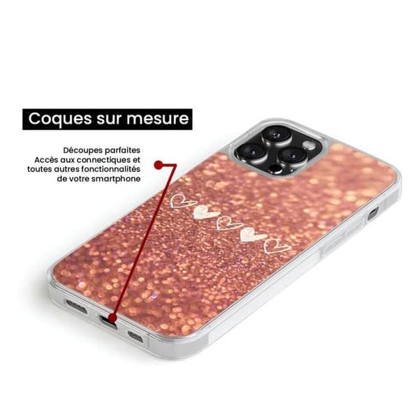 Silikonförstärkt fodral med tryck kompatibelt med Samsung Galaxy S23 Ultra Hjärtglitter