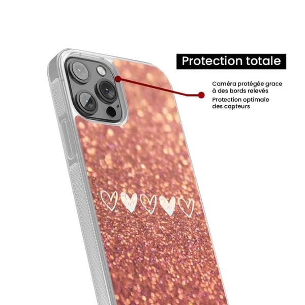 Silikonförstärkt fodral med tryck kompatibelt med Samsung Galaxy S23 Ultra Hjärtglitter