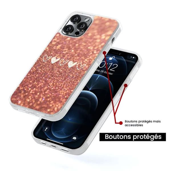 Silikonförstärkt fodral med tryck kompatibelt med Samsung Galaxy S23 Ultra Hjärtglitter