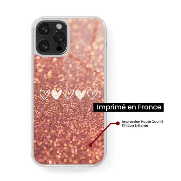 Silikonförstärkt fodral med tryck kompatibelt med Samsung Galaxy S23 Ultra Hjärtglitter