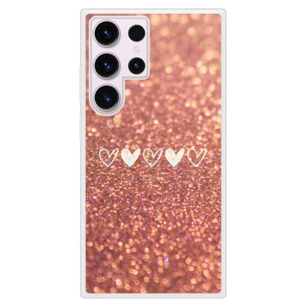 Silikonförstärkt fodral med tryck kompatibelt med Samsung Galaxy S23 Ultra Hjärtglitter