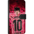 Miniatyrbild 3 av 3: Apple iPhone 16 Pro Plånboksfodral Messi Fotboll Barcelona Argentina Motiv Legendarisk Spelare FC Barcelona Nummer 10 Sport Fotboll