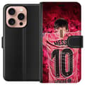 Miniatyrbild 1 av 3: Apple iPhone 16 Pro Plånboksfodral Messi Fotboll Barcelona Argentina Motiv Legendarisk Spelare FC Barcelona Nummer 10 Sport Fotboll