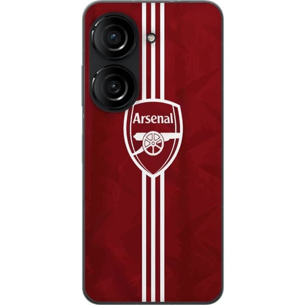 Asus Zenfone 10 Genomskinligt Skal Arsenal Emblem Fotboll Premier League Klubbmärke Röd Vit Ikoniskt Fans London Sport Motiv