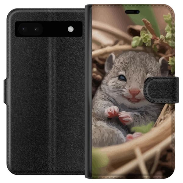 Google Pixel 6a Lompakkokotelo Rotta Hymyilevä Eläinaihe Kaupunkikuva Urban Graafinen Suunnittelu Suosittu Hauska Motiivi Taide Tyyli