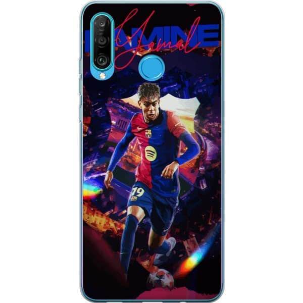 Huawei P30 lite Gjennomsiktig deksel Yamal Rising Talent FC Barcelona Spiller Ung Fotballstjerne Populært Motiv Sport Spania Talent