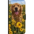 Miniatyrbild 3 av 3: Huawei P40 lite Plånboksfodral Golden Retriever Solrosfält Hundmotiv Natur Sommar Design Populärt Hundras Familjefavorit