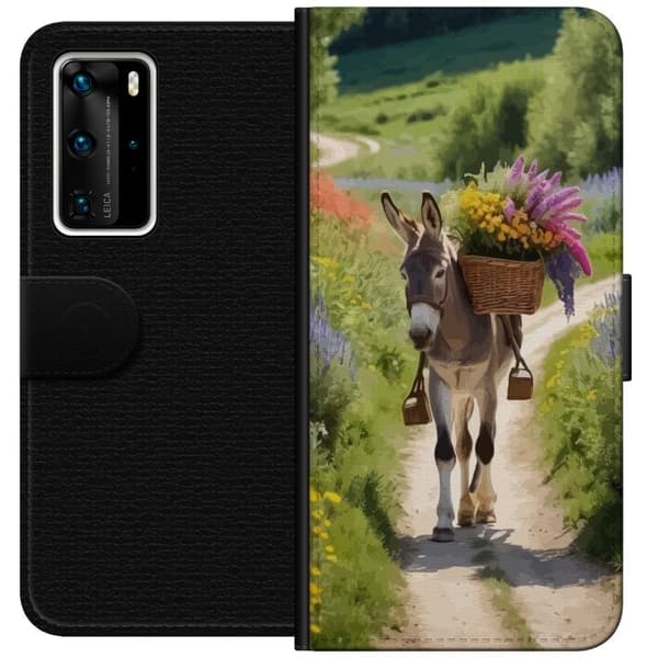 Huawei P40 Pro Plånboksfodral Åsna Djurmotiv Rolig Design Naturmotiv Populär Dekor Humor Grafiskt Djurtema Exotiskt