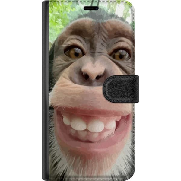 Motorola Edge S Plånboksfodral Chimp Selfie Rolig Grafisk Design Apa Djurmotiv Trend Roligt Motiv Populärt Urban Art Stil
