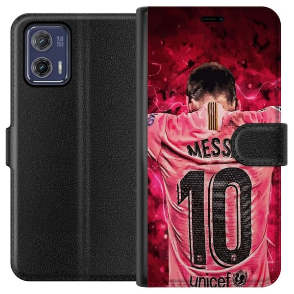 Motorola Moto G73 Plånboksfodral Messi Fotboll Barcelona Argentina Motiv Legendarisk Spelare FC Barcelona Nummer 10 Sport Fotboll
