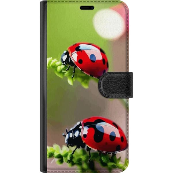Nokia X10 Plånboksfodral Nyckelpiga Insekt Lycka Symbol Naturmotiv Populärt Grafiskt Motiv Dekoration Sommar Tur