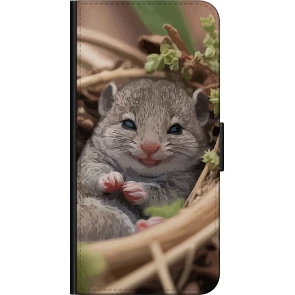 OnePlus 7T Pro Plånboksfodral Råtta Leende Djurmotiv Stadsmotiv Urban Grafisk Design Populärt Roligt Motiv Art Stil