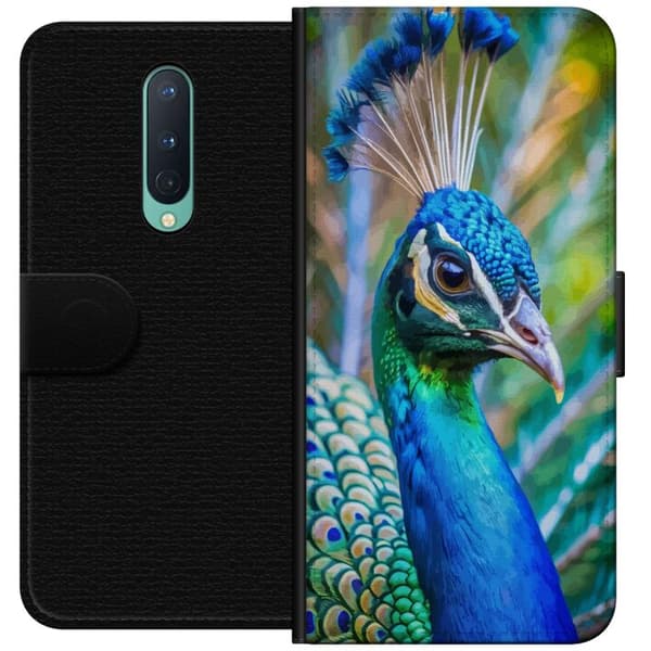 OnePlus 8 Tegnebogsetui Påfugle Fjer Farverig Design Fuglemotiv Eksotisk Grafisk Motiv Natur Luksuriøs Dekoration