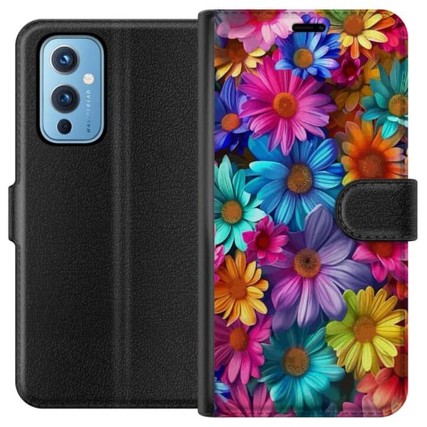 OnePlus 9 Lommeboketui Gerbera Blomster Fargerikt Dekor Blomstmotiv Populær Hjemmedekorasjon Fargerik Veggbilde Design