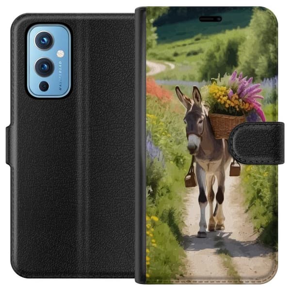 OnePlus 9 Plånboksfodral Åsna Djurmotiv Rolig Design Naturmotiv Populär Dekor Humor Grafiskt Djurtema Exotiskt