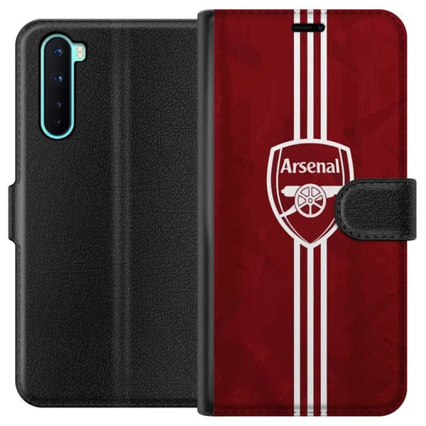 OnePlus Nord Tegnebogsetui Arsenal Emblem Fodbold Premier League Klubmærke Rød Hvid Ikonisk Fans London Sport Motiv