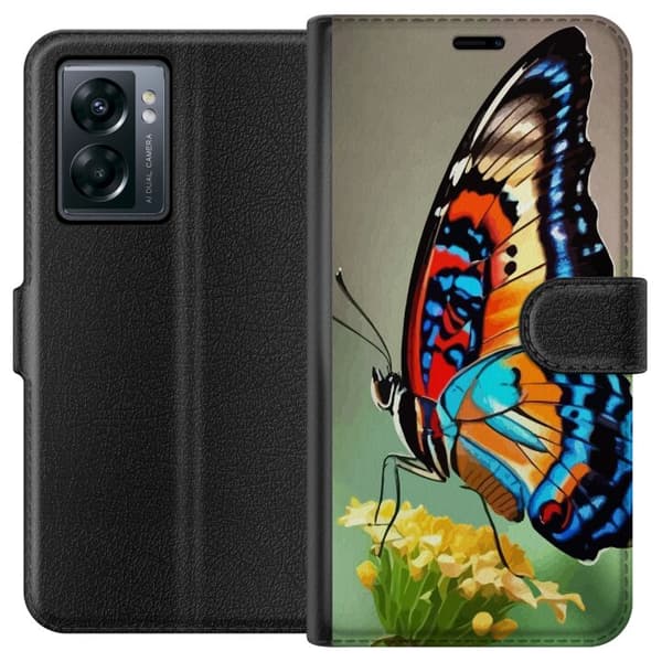 OnePlus Nord N300 Tegnebogsetui Sommerfugl Natur Sommer Motiv Vinger Farverig Design Populær Dekoration Grafisk Eksotisk Tema