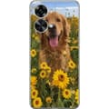 Miniatyrbillede 1 af 3: OnePlus Nord 2T Gennemsigtig cover Golden Retriever Solrosmark Hundemotiv Natur Sommer Design Populær Hunderace Familiefavorit