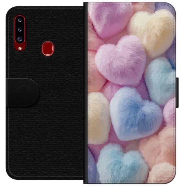 Samsung Galaxy A20s Lommeboketui Hjerter Kjærlighet Grafisk Design Romantisk Motiv Populært Symbol Grafisk Mønster Dekorasjon