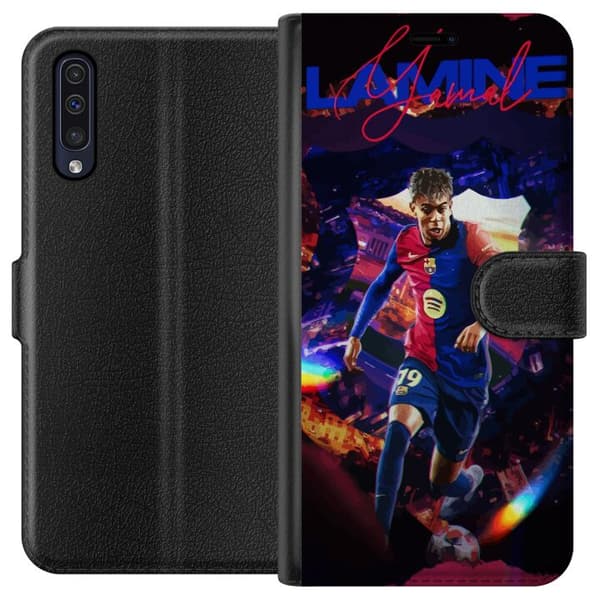 Samsung Galaxy A50 Tegnebogsetui Yamal Rising Talent FC Barcelona Spiller Ung Fodboldstjerne Populært Motiv Sport Spanien Talent