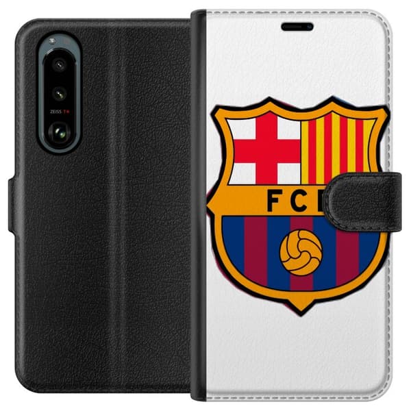 Sony Xperia 5 III Tegnebogsetui FC Barcelona Emblem Fodbold Catalonien Blå Rød Klublogo Stolthed La Liga Fans Ikonsk Billede