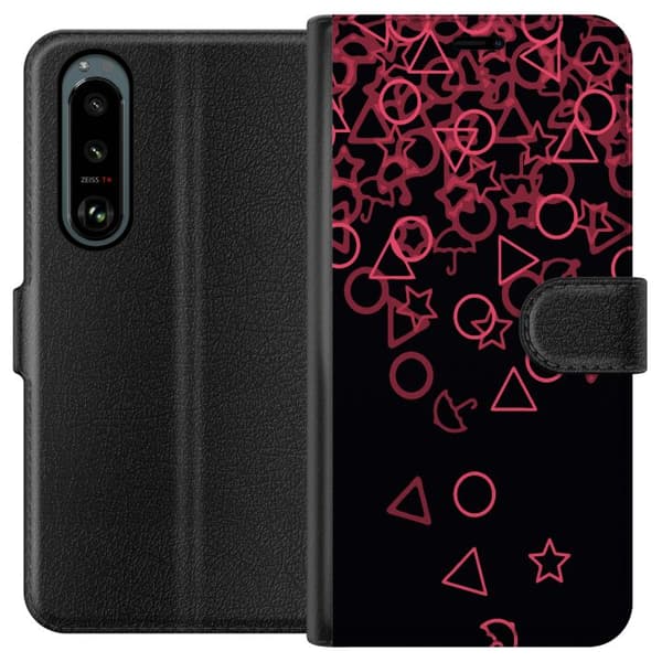 Sony Xperia 5 III Tegnebogsetui Squid Game Ikoner Serie Design Populært TV Spil Ikoner Grafisk Motiv Asiatisk Trend Dramaserie