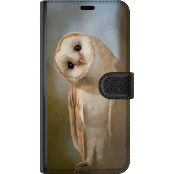 Sony Xperia 5 IV Plånboksfodral Uggla Nyfiken Blick Fågelmotiv Skog Natur Grafiskt Design Populärt Motiv Djur Tema Dekoration