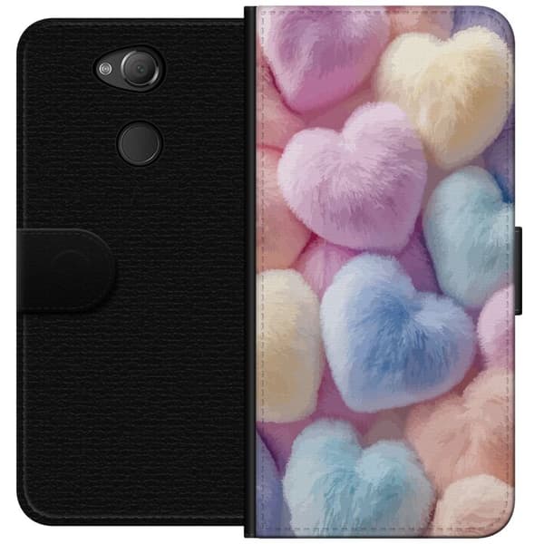 Sony Xperia XA2 Lommeboketui Hjerter Kjærlighet Grafisk Design Romantisk Motiv Populært Symbol Grafisk Mønster Dekorasjon