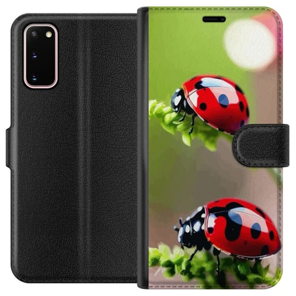 Samsung Galaxy S20 Plånboksfodral Nyckelpiga Insekt Lycka Symbol Naturmotiv Populärt Grafiskt Motiv Dekoration Sommar Tur