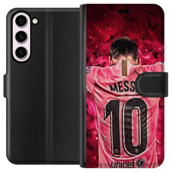 Samsung Galaxy S23+ Tegnebogsetui Messi Fodbold Barcelona Argentina Motiv Legendarisk Spiller FC Barcelona Nummer 10 Sport Fodbold