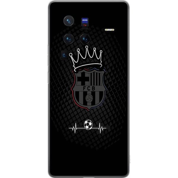 vivo X80 Pro Gjennomsiktig deksel FC Barcelona Emblem Fotballmotiv Blå Rød Klubbskilt Catalonia La Liga Fans Populært Ikonisk