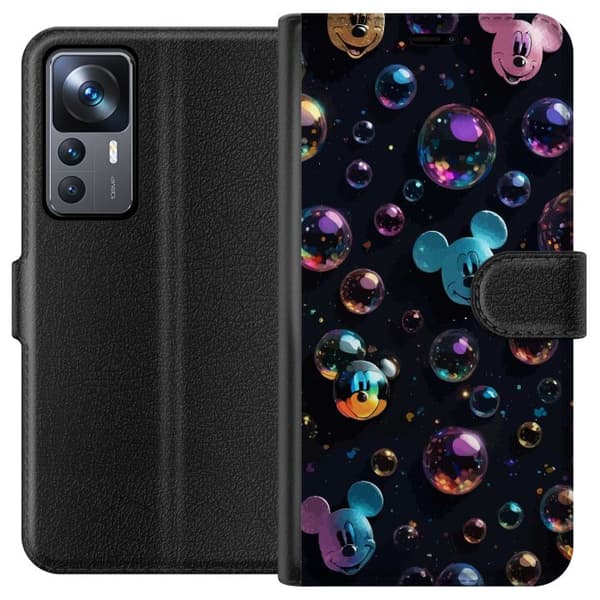 Xiaomi 12T Lompakkokotelo  Mikki Hiiri Disney Kuplat Suunnittelu Hauska Motiivi Suosittu Disney-hahmo Piirrossarja Lasten Klassikko
