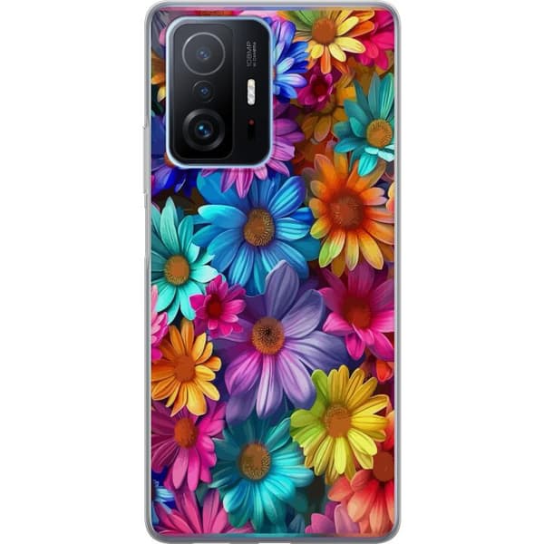 Xiaomi 11T Pro Gjennomsiktig deksel Gerbera Blomster Fargerikt Dekor Blomstmotiv Populær Hjemmedekorasjon Fargerik Veggbilde Design