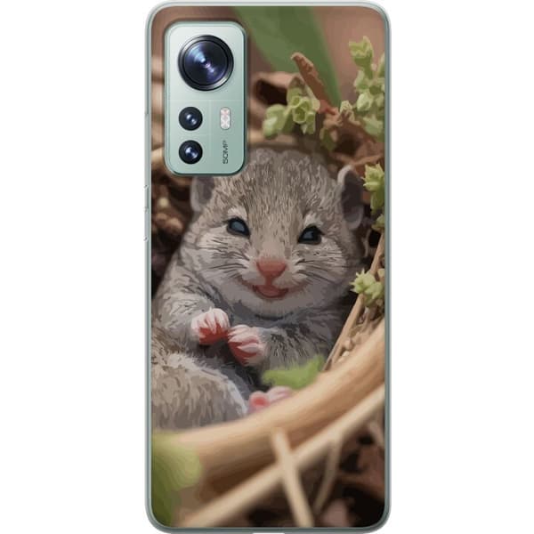 Xiaomi 12 Läpinäkyvä kuori Rotta Hymyilevä Eläinaihe Kaupunkikuva Urban Graafinen Suunnittelu Suosittu Hauska Motiivi Taide Tyyli