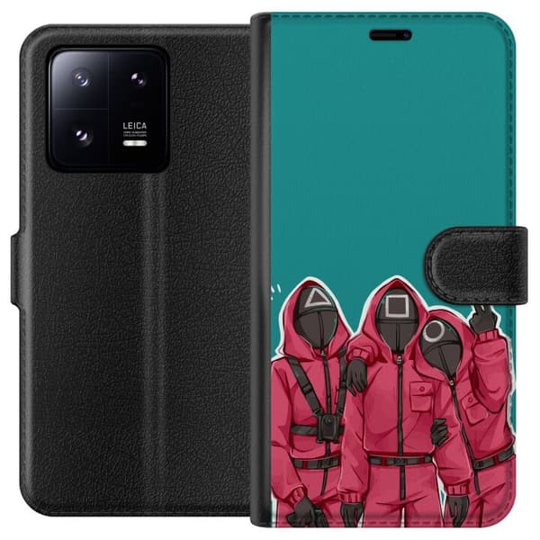 Xiaomi 13 Pro Lompakkokotelo Squid Game Hahmot Graafinen Suunnittelu Sarjakuvasarjan Hahmot Suosittu TV-Teema Aasialainen Tyyli Jännittävä Trendi
