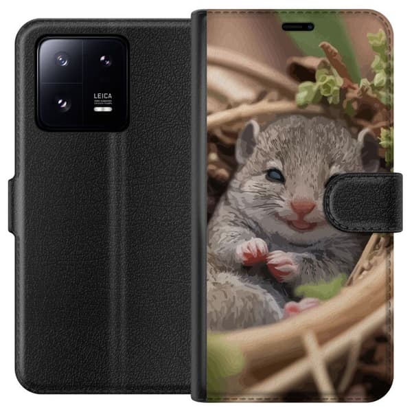 Xiaomi 13 Pro Lommeboketui Rotte Smilende Dyremotiv Bymotiv Urban Grafisk Design Populært Morsomt Motiv Kunst Stil